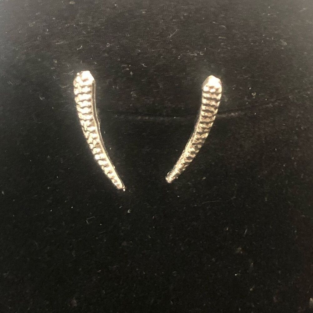 pierced earrings silver tone mint mongoose 3/4‎ inch metal